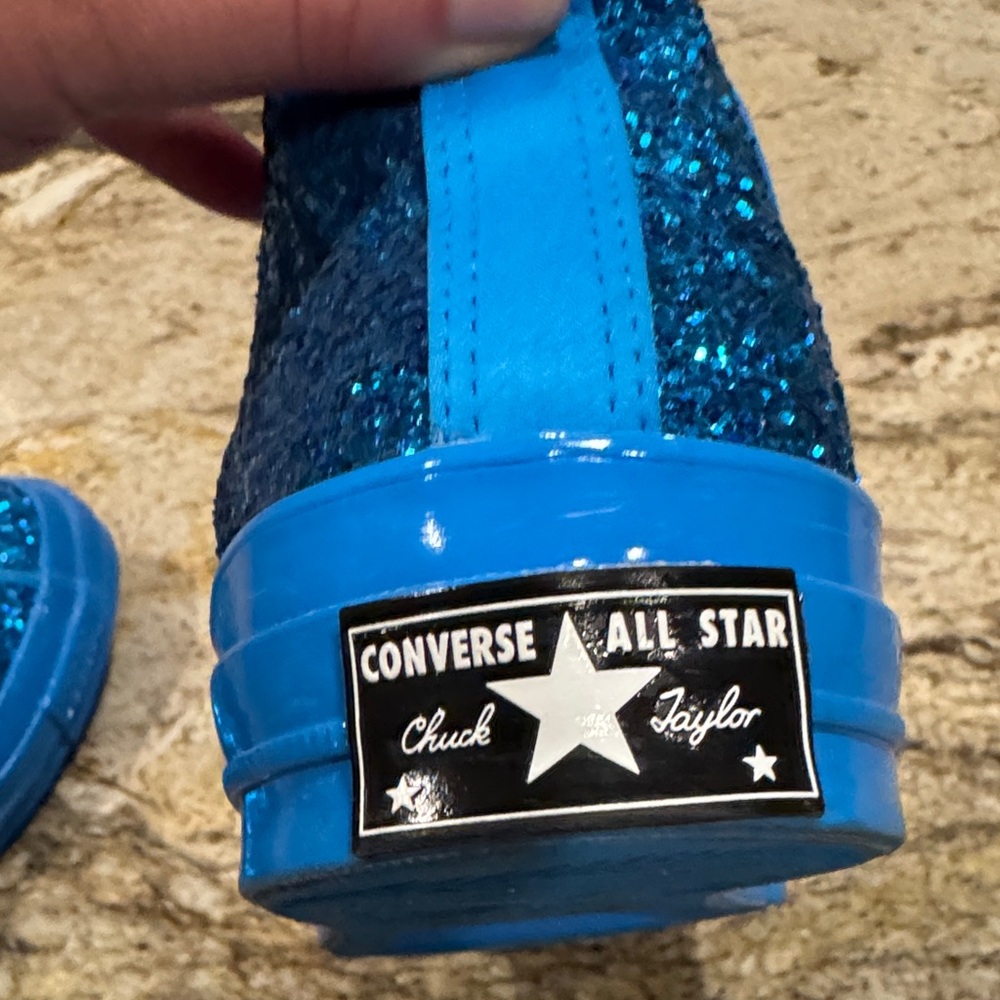 Converse Women’s Size 9 Blue Glitter High-Tops - Picture 7 of 7